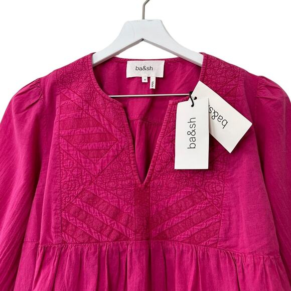 NWT Ba&sh Embroidered Ilo Fuchsia Blouse Size Medium - Picture 7 of 12